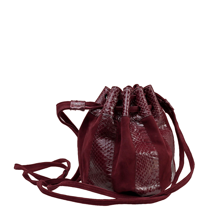 Leather Purse Strap Soft Suede Lining Wine Color